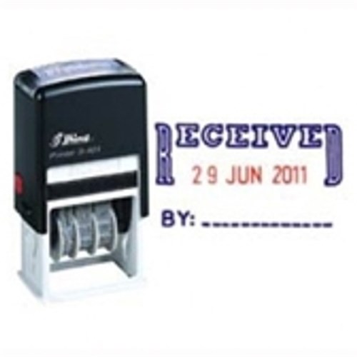 Staedtler Self Inking Dater Shiny 4mm Received Red Blue